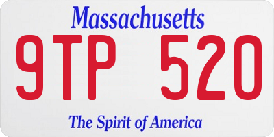 MA license plate 9TP520