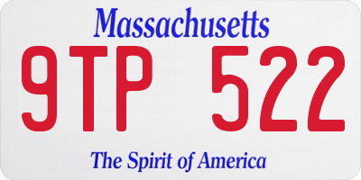 MA license plate 9TP522