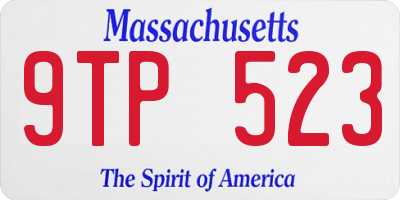 MA license plate 9TP523