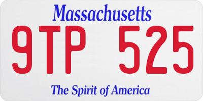MA license plate 9TP525