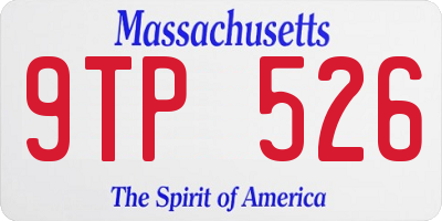 MA license plate 9TP526