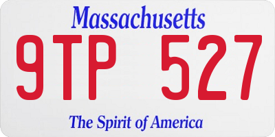 MA license plate 9TP527
