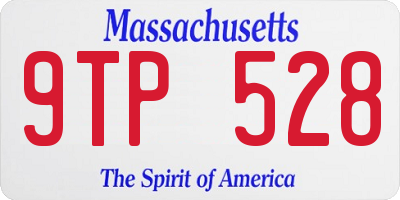 MA license plate 9TP528