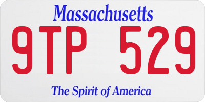 MA license plate 9TP529