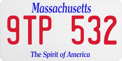 MA license plate 9TP532