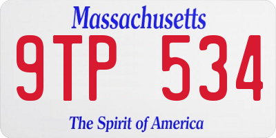 MA license plate 9TP534