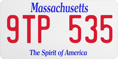 MA license plate 9TP535