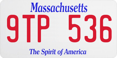 MA license plate 9TP536