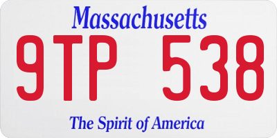 MA license plate 9TP538
