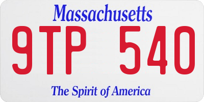 MA license plate 9TP540