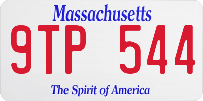 MA license plate 9TP544