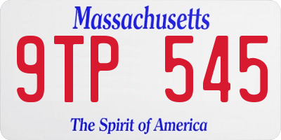 MA license plate 9TP545