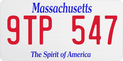 MA license plate 9TP547