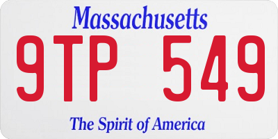 MA license plate 9TP549