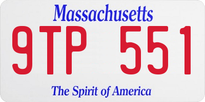 MA license plate 9TP551