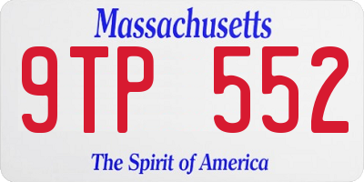 MA license plate 9TP552