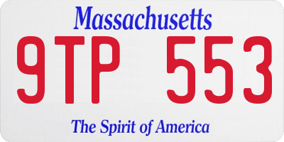 MA license plate 9TP553