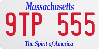 MA license plate 9TP555