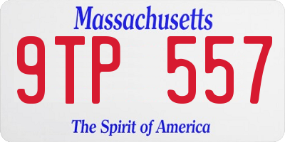 MA license plate 9TP557