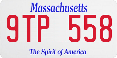 MA license plate 9TP558