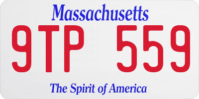 MA license plate 9TP559