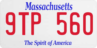 MA license plate 9TP560
