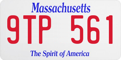 MA license plate 9TP561
