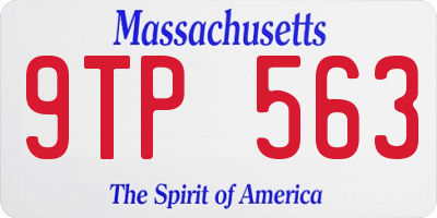 MA license plate 9TP563