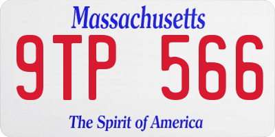 MA license plate 9TP566