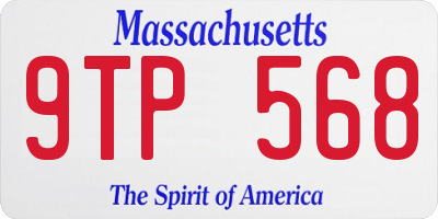 MA license plate 9TP568