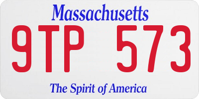 MA license plate 9TP573