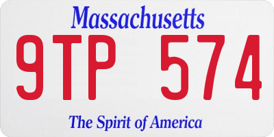 MA license plate 9TP574