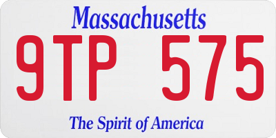 MA license plate 9TP575