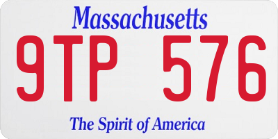 MA license plate 9TP576