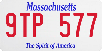 MA license plate 9TP577