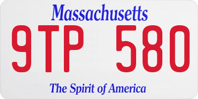 MA license plate 9TP580