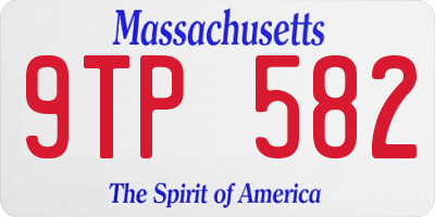MA license plate 9TP582