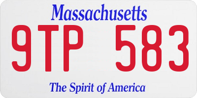 MA license plate 9TP583