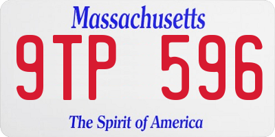 MA license plate 9TP596