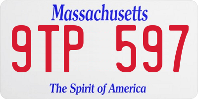 MA license plate 9TP597