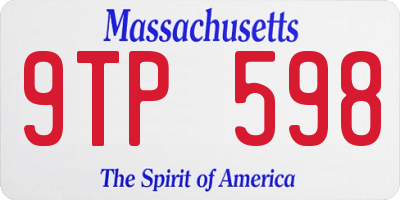 MA license plate 9TP598