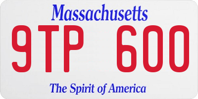 MA license plate 9TP600