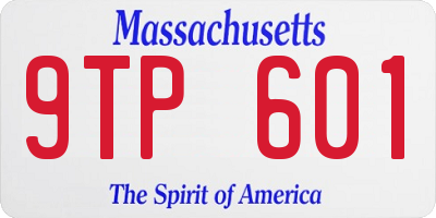 MA license plate 9TP601