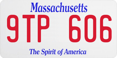 MA license plate 9TP606