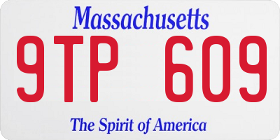 MA license plate 9TP609