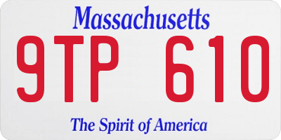 MA license plate 9TP610