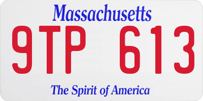 MA license plate 9TP613