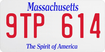MA license plate 9TP614