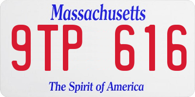 MA license plate 9TP616