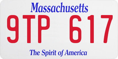 MA license plate 9TP617